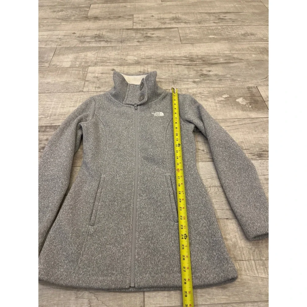 The North Face Womens Gray Fleece Lined Collar Jacket Size S - Picture 3 of 7